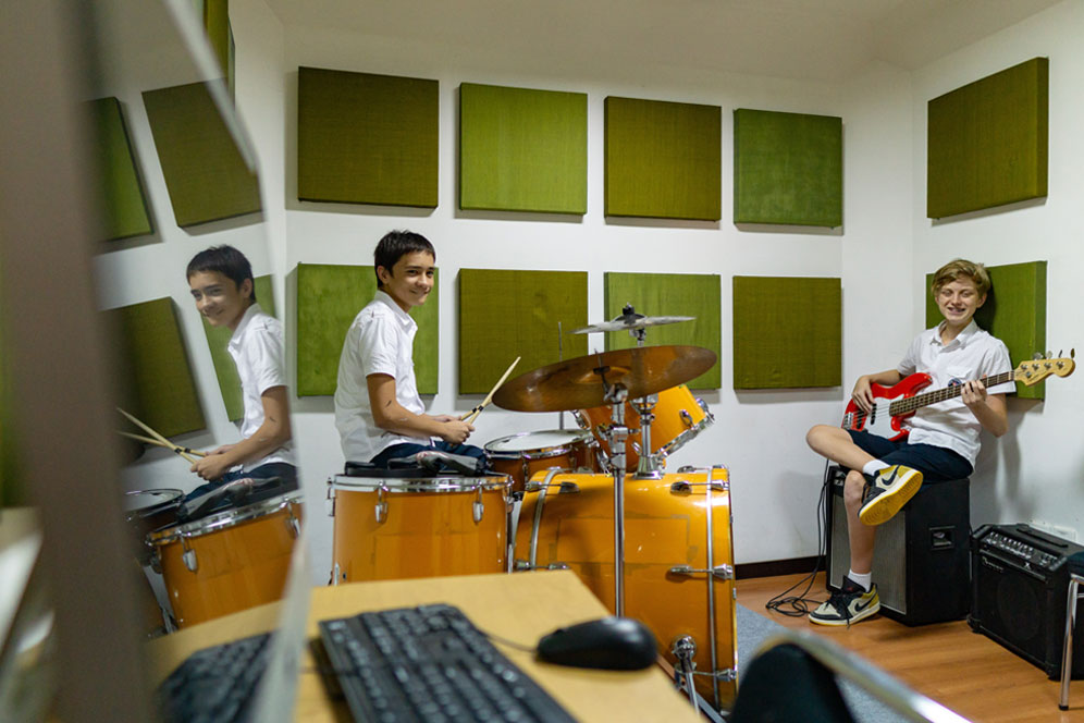 CCS pupils playing music at CCS